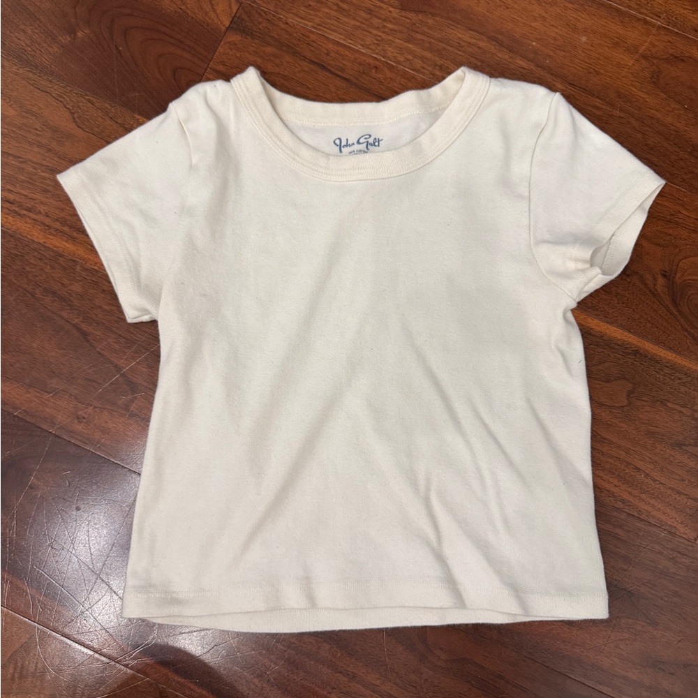 Brandy Melville Cream Short Sleeve Tee